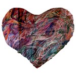 Abstract Summer Flow Large 19  Premium Heart Shape Cushions Back