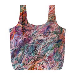 Abstract Summer Flow Full Print Recycle Bag (l) by kaleidomarblingart