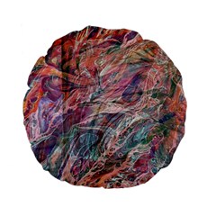 Abstract Summer Flow Standard 15  Premium Flano Round Cushions by kaleidomarblingart