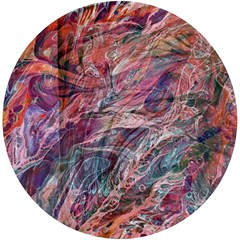 Abstract Summer Flow Uv Print Round Tile Coaster by kaleidomarblingart