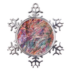 Abstract Summer Flow Metal Large Snowflake Ornament