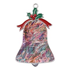 Abstract Summer Flow Metal Holly Leaf Bell Ornament