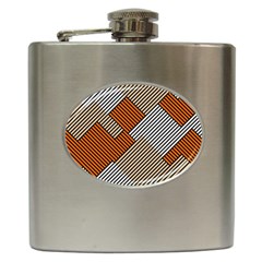 Abstract Pattern Line Art Design Decoration Hip Flask (6 Oz) by Ravend