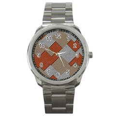 Abstract Pattern Line Art Design Decoration Sport Metal Watch by Ravend