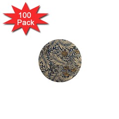 Brown Vintage Background Vintage Floral Pattern 1  Mini Magnets (100 Pack)  by Ndabl3x