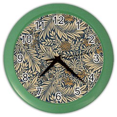 Brown Vintage Background Vintage Floral Pattern Color Wall Clock by Ndabl3x