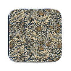 Brown Vintage Background Vintage Floral Pattern Square Metal Box (black) by Ndabl3x