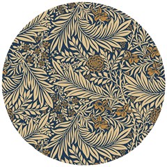 Brown Vintage Background Vintage Floral Pattern Wooden Puzzle Round by Ndabl3x