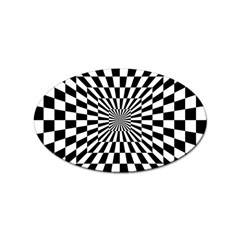 Optical-illusion-chessboard-tunnel Sticker (oval) by Bedest