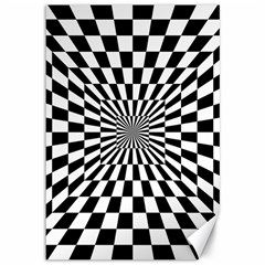 Optical-illusion-chessboard-tunnel Canvas 12  X 18  by Bedest