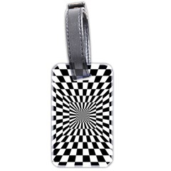 Optical-illusion-chessboard-tunnel Luggage Tag (two Sides) by Bedest