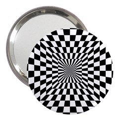 Optical-illusion-chessboard-tunnel 3  Handbag Mirrors by Bedest