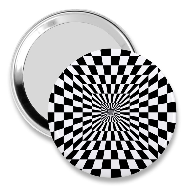 Optical-illusion-chessboard-tunnel 3  Handbag Mirrors