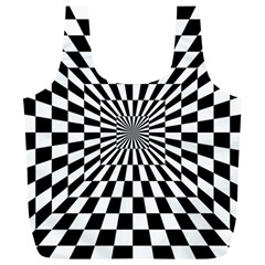 Optical-illusion-chessboard-tunnel Full Print Recycle Bag (xl) by Bedest