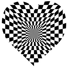 Optical-illusion-chessboard-tunnel Wooden Puzzle Heart