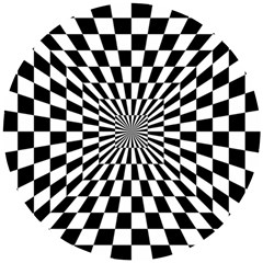 Optical-illusion-chessboard-tunnel Wooden Puzzle Round by Bedest