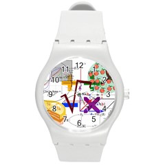 Mathematics Formula Physics School Round Plastic Sport Watch (m)