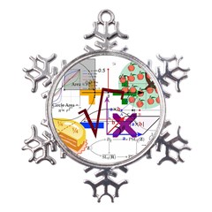 Mathematics Formula Physics School Metal Large Snowflake Ornament by Bedest