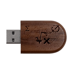 Mathematics Formula Physics School Wood Oval Usb Flash Drive