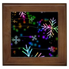 Snowflakes Snow Winter Christmas Framed Tile by Bedest