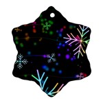 Snowflakes Snow Winter Christmas Ornament (Snowflake) Front