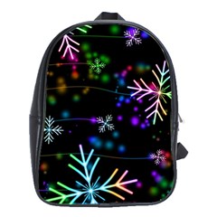 Snowflakes Snow Winter Christmas School Bag (xl) by Bedest