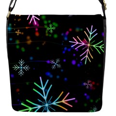 Snowflakes Snow Winter Christmas Flap Closure Messenger Bag (s) by Bedest