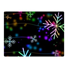 Snowflakes Snow Winter Christmas Two Sides Premium Plush Fleece Blanket (mini) by Bedest