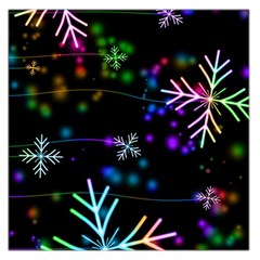 Snowflakes Snow Winter Christmas Square Satin Scarf (36  X 36 ) by Bedest