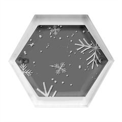 Snowflakes Snow Winter Christmas Hexagon Wood Jewelry Box by Bedest