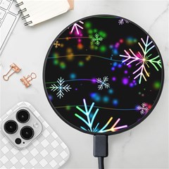 Snowflakes Snow Winter Christmas Wireless Fast Charger(black) by Bedest