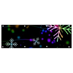 Snowflakes Snow Winter Christmas Banner And Sign 9  X 3  by Bedest