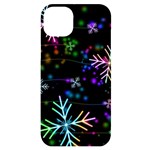 Snowflakes Snow Winter Christmas iPhone 14 Plus Black UV Print Case Front