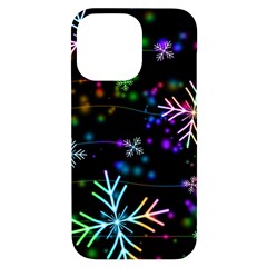 Snowflakes Snow Winter Christmas Iphone 14 Pro Max Black Uv Print Case by Bedest