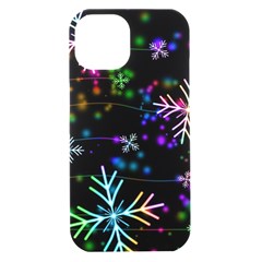 Snowflakes Snow Winter Christmas Iphone 15 Black Uv Print Pc Hardshell Case by Bedest