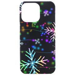 Snowflakes Snow Winter Christmas Iphone 15 Pro Max Black Uv Print Pc Hardshell Case by Bedest