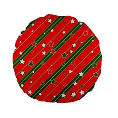 Christmas-paper-star-texture     - Standard 15  Premium Round Cushions by Bedest