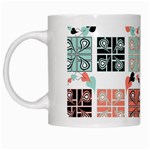 Mint Black Coral Heart Paisley White Mug Left