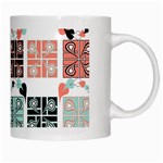 Mint Black Coral Heart Paisley White Mug Right