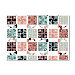 Mint Black Coral Heart Paisley Sticker A4 (10 Pack) by Bedest