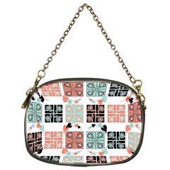 Mint Black Coral Heart Paisley Chain Purse (one Side) by Bedest