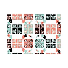 Mint Black Coral Heart Paisley Premium Plush Fleece Blanket (mini) by Bedest