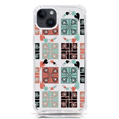 Mint Black Coral Heart Paisley Iphone 14 Plus Tpu Uv Print Case by Bedest