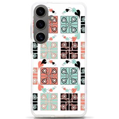 Mint Black Coral Heart Paisley Samsung Galaxy S24 Ultra 6 9 Inch Tpu Uv Case by Bedest