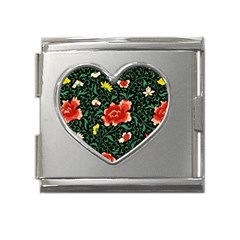 Background Vintage Japanese Design Mega Link Heart Italian Charm (18mm)