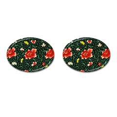 Background Vintage Japanese Design Cufflinks (oval) by Bedest