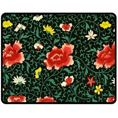 Background Vintage Japanese Design Two Sides Fleece Blanket (medium) by Bedest