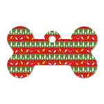 Christmas-papers-red-and-green Dog Tag Bone (One Side) Front