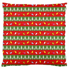 Christmas-papers-red-and-green Large Cushion Case (two Sides) by Bedest