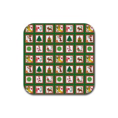 Christmas Paper Christmas Pattern Rubber Coaster (square) by Bedest